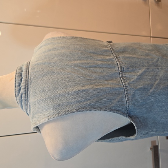 Guess Womens Cotton Halter Distressed Relaxed Denim Mini Dress Blue Size Small - Picture 8 of 12